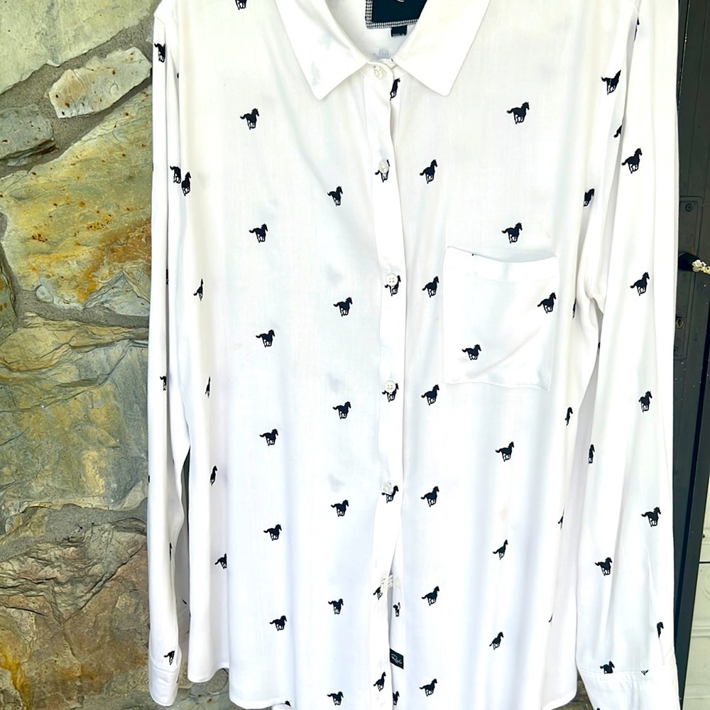 Rails Blouse Medium Horses 🐎 Rayon
